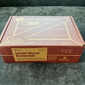 NIB KiwiCo Makers Kit- Inlaid Wood Bookends